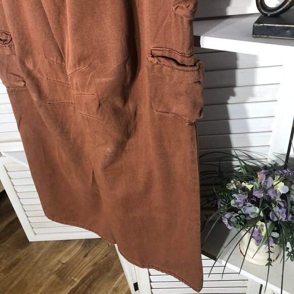 Forever 21 Brown Cargo Carpenter Wide Leg High Rise Pants - Picture 14 of 15